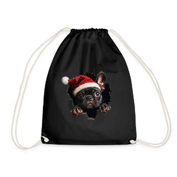 Hundebesitzer Hunde Weihnachten Weihnachts Hund - Turnbeutel - Schwarz - Vorne