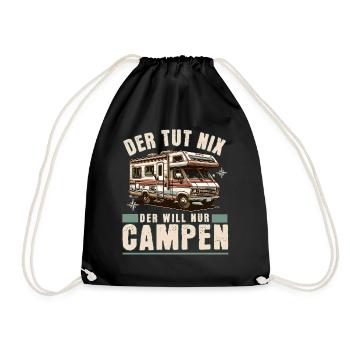 Camping Campen Camper - Turnbeutel - Schwarz - Vorne