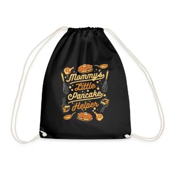 Mommy's Little Pancake Helper Recipes Flapjack - Drawstring Bag - black - Front
