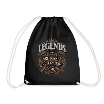 1958 Décembre Naissance Anniversaire Année de naissance - Sac de sport léger - noir - Devant