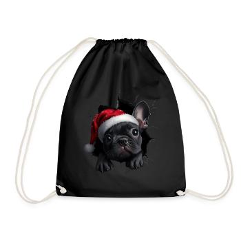 Hundebesitzer Hunde Weihnachten Weihnachts Hund - Turnbeutel - Schwarz - Vorne