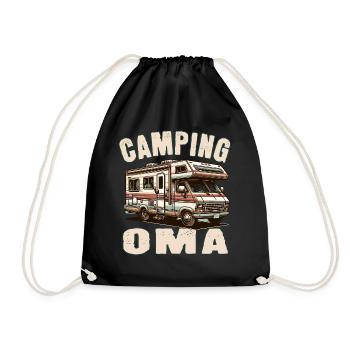 Camping Oma - Turnbeutel - Schwarz - Vorne