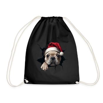 Hundebesitzer Hunde Weihnachten Weihnachts Hund - Turnbeutel - Schwarz - Vorne