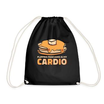 Das Wenden von Pfannkuchen ist mein Liebhaber von Cardio-Rezepten - Turnbeutel - Schwarz - Vorne