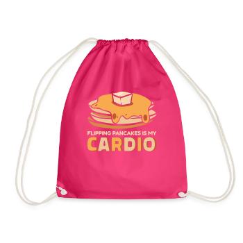 Flipping Pancakes Is My Cardio Recipes Lover - Drawstring Bag - fuchsia - Front