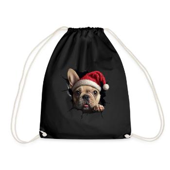 Hundebesitzer Hunde Weihnachten Weihnachts Hund - Turnbeutel - Schwarz - Vorne
