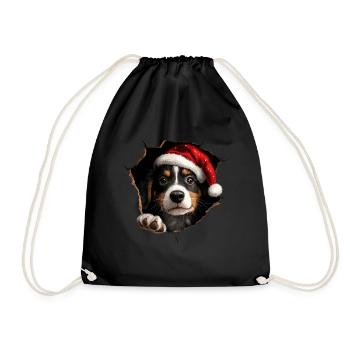 Hundebesitzer Hunde Weihnachten Weihnachts Hund - Turnbeutel - Schwarz - Vorne