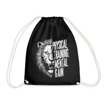 Entraînement physique Gain mental Motivation Lion - Sac de sport léger - noir - Devant