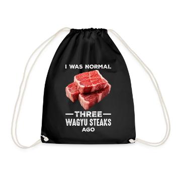 Wagyu Steak - Drawstring Bag - black - Front