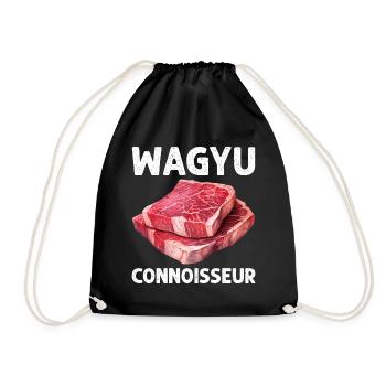 Wagyu Steak - Drawstring Bag - black - Front
