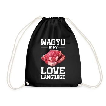 Wagyu Steak - Drawstring Bag - black - Front
