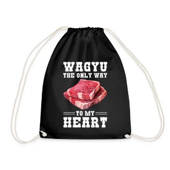 Wagyu Steak - Drawstring Bag - black - Front