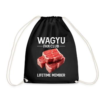Wagyu Steak - Drawstring Bag - black - Front
