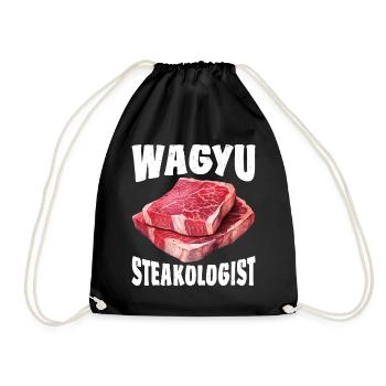 Wagyu Steak - Drawstring Bag - black - Front