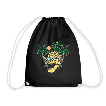 Funny pineapple skull - Turnbeutel - Schwarz - Vorne