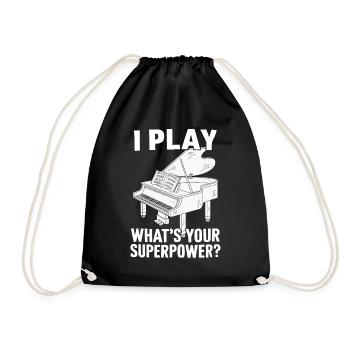 Je joue du piano Quel est ton superpouvoir Clavier Piano - Sac de sport léger - noir - Devant