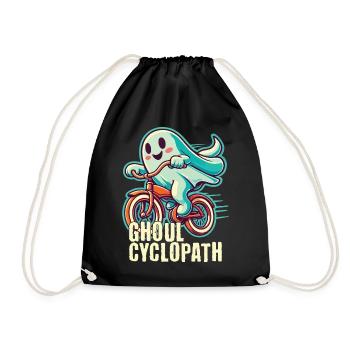 Cycling ghosts for Halloween - Drawstring Bag - black - Front