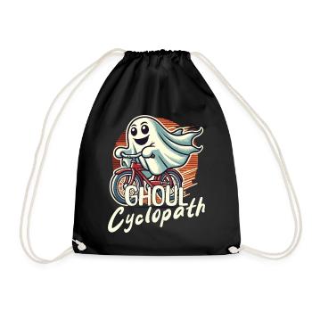 Cycling Ghost Ghoul Cyclopath - Drawstring Bag - black - Front