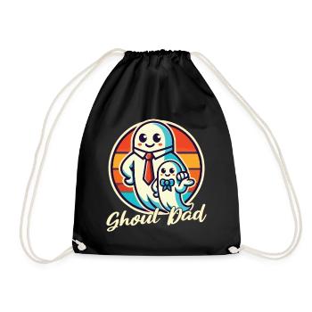 Ghoul Dad Ghost Family Fun - Drawstring Bag - black - Front