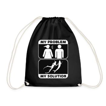 Spearfishing My Problem My Solution Pictogram Dad - Turnbeutel - Schwarz - Vorne