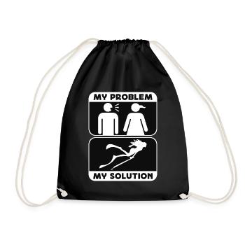 Spearfishing My Problem My Solution Pictogram Mom - Turnbeutel - Schwarz - Vorne