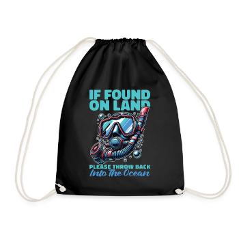 Snorkeling If Found On Land Please Scuba Diving - Drawstring Bag - black - Front