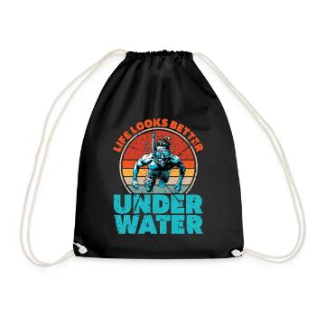Snorkeling La vie semble meilleure Nageur Snorkeler - Sac de sport léger - noir - Devant