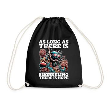 Snorkeling As Long As There Is Marine Biologist - Drawstring Bag - black - Front