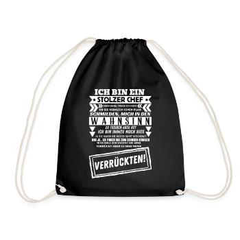 Ich bin ein stolzer Chef lustiges Büroshirt - Turnbeutel - Schwarz - Vorne