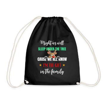 Renne de Noël Cadeau de Noël Kids Fun - Sac de sport léger - noir - Devant