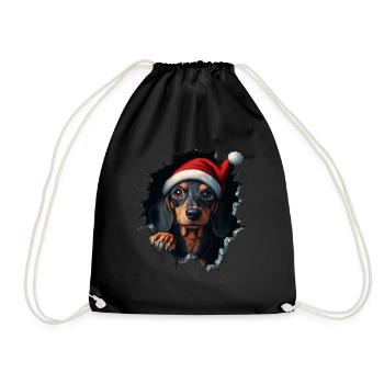 Hundebesitzer Hunde Weihnachten Weihnachts Hund - Turnbeutel - Schwarz - Vorne