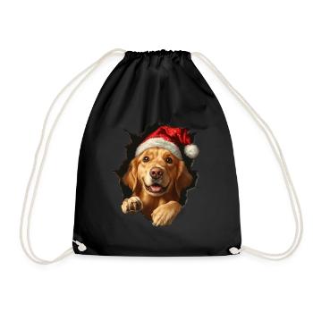 Hundebesitzer Hunde Weihnachten Weihnachts Hund - Turnbeutel - Schwarz - Vorne