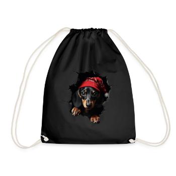 Hundebesitzer Hunde Weihnachten Weihnachts Hund - Turnbeutel - Schwarz - Vorne
