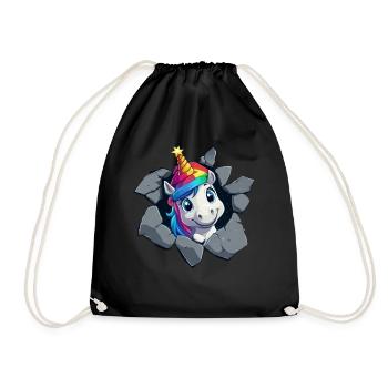 Licorne drôle Licornes de Noël Licorne - Sac de sport léger - noir - Devant