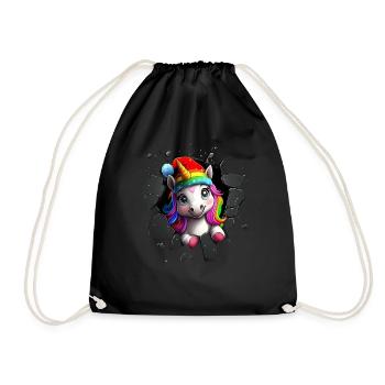 Licorne drôle Licornes de Noël Licorne - Sac de sport léger - noir - Devant