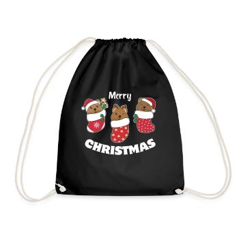Mignon quokka en chaussette de Noël pour Noël - Sac de sport léger - noir - Devant