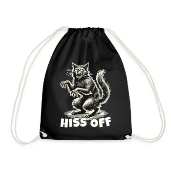 Déclaration effrayante de chat sifflant - Sac de sport léger - noir - Devant