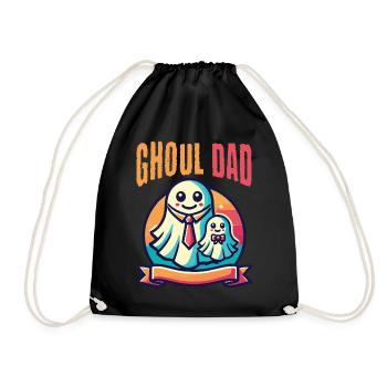 Ghoul Dad Spooky Father Child Motif - Drawstring Bag - black - Front