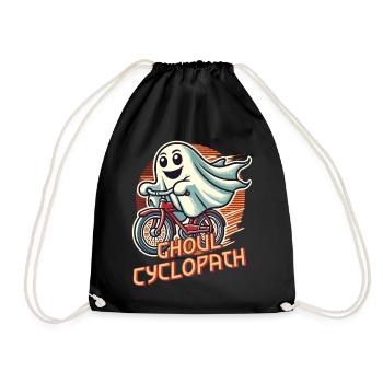 Ghoul Cyclopath Ghost Cycling - Drawstring Bag - black - Front