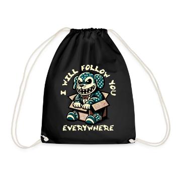 Naughty Dog In The Box Will Follow Everywhere - Drawstring Bag - black - Front