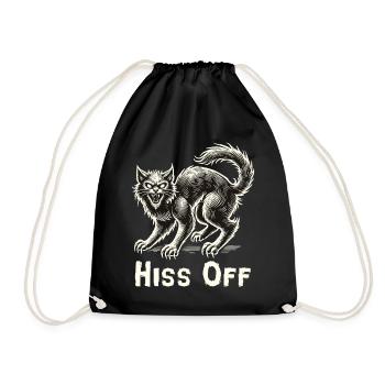 Cat Lover Halloween Hiss Off - Drawstring Bag - black - Front