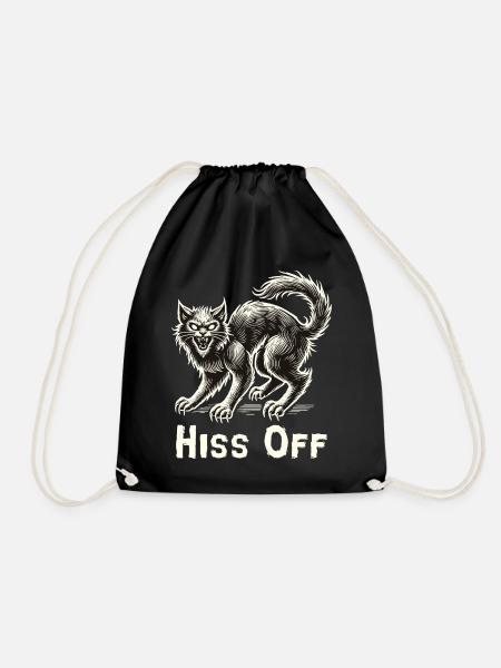 Katzenliebhaber Halloween Hiss Off - Turnbeutel - Schwarz