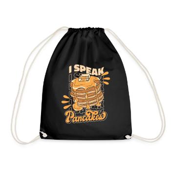 Ich spreche Pfannkuchen Rezepte Flapjack Grillkuchen - Turnbeutel - Schwarz - Vorne
