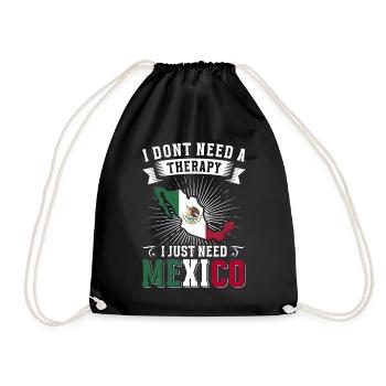 Mexico Mexico Mexican Gift Flag Football - Drawstring Bag - black - Front