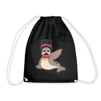 Phoque marié chapeau haut de forme mariage - Sac de sport léger - noir - Devant