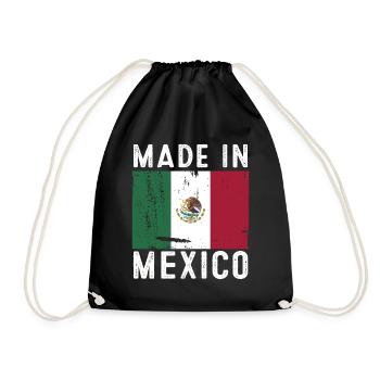 Mexico Mexico Mexican Gift Flag Football - Drawstring Bag - black - Front