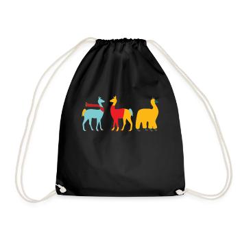 Llama Cute Colorful - Drawstring Bag - black - Front