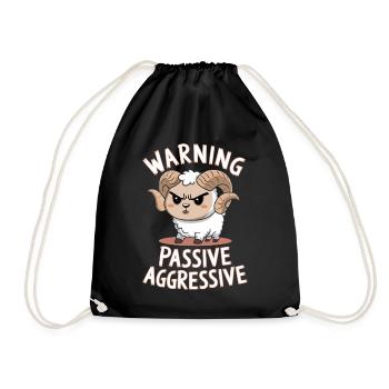 Warning Passive Aggressive - Turnbeutel - Schwarz - Vorne