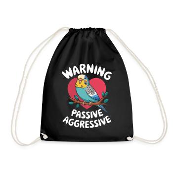 Avertissement Cœur de perroquet passif agressif - Sac de sport léger - noir - Devant