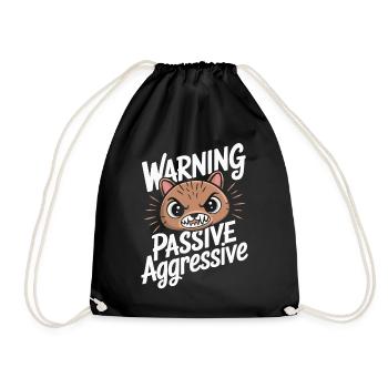 Avertissement, Passif, Agressif, Drôle de chat - Sac de sport léger - noir - Devant